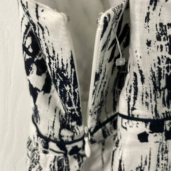 Ann Taylor Factory NWT 100% Linen Maxi Crisscross Black/White Print Dress Sz 2P - Picture 6 of 12
